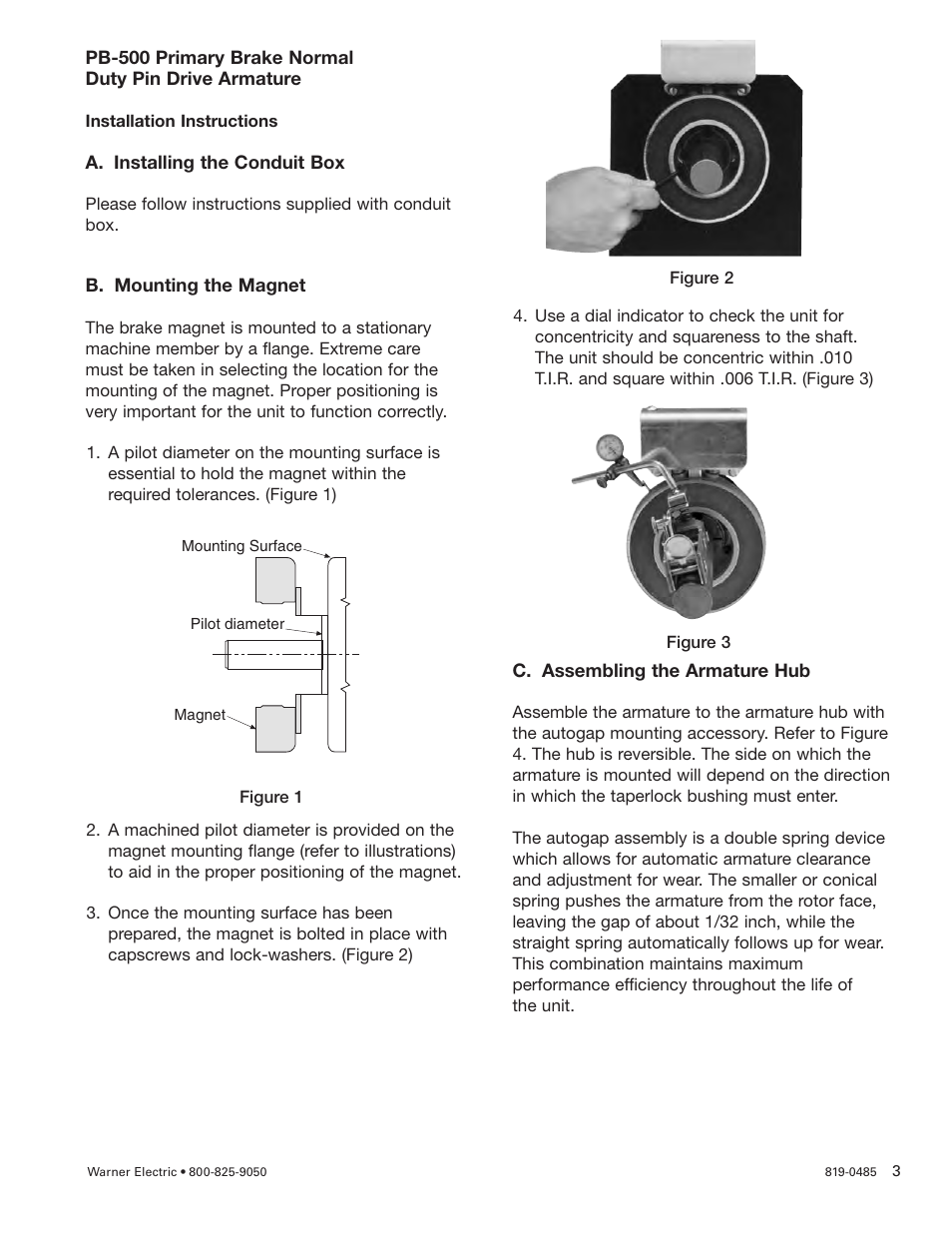 Warner Electric PB-650 Pin Drive User Manual | Page 3 / 24