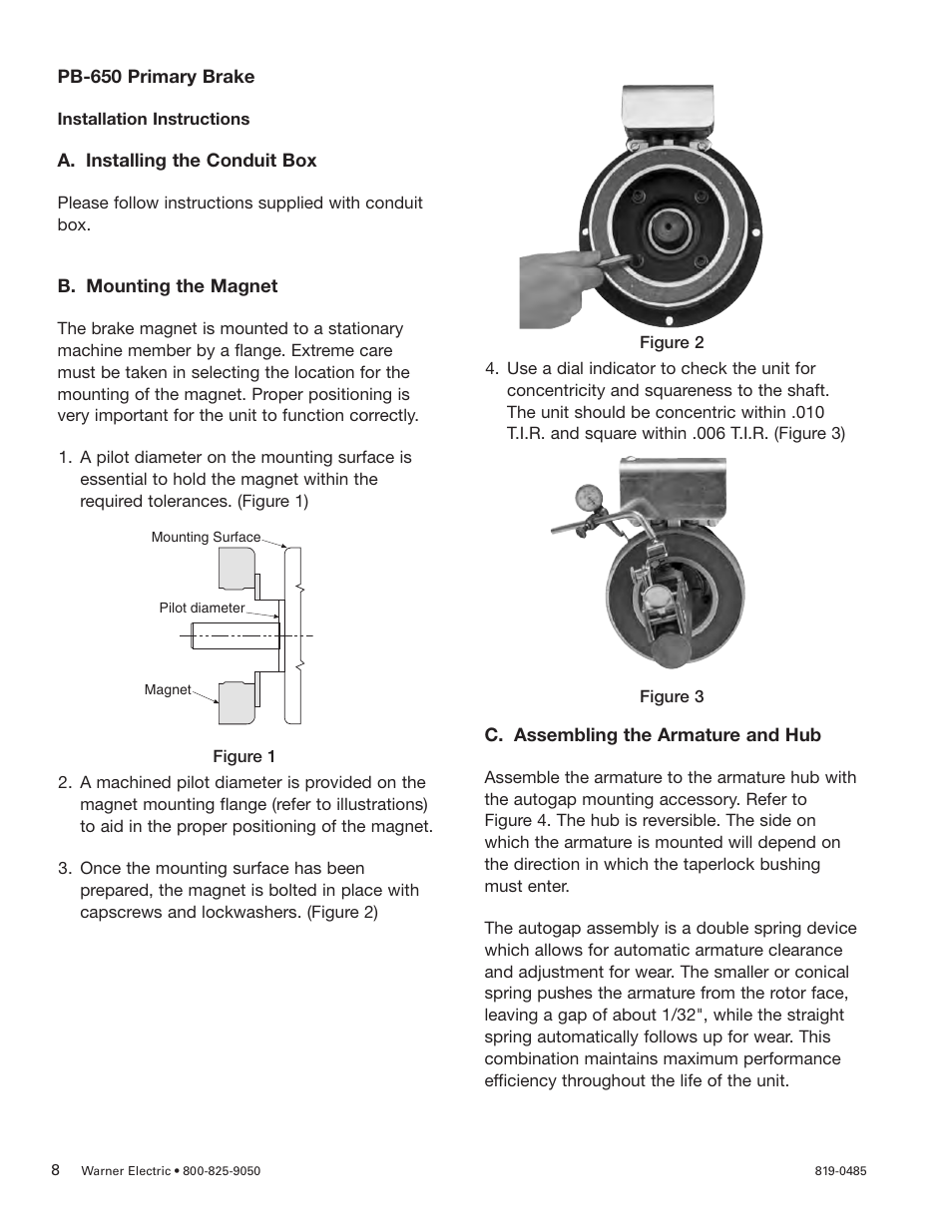 Warner Electric PB-650 Pin Drive User Manual | Page 8 / 24