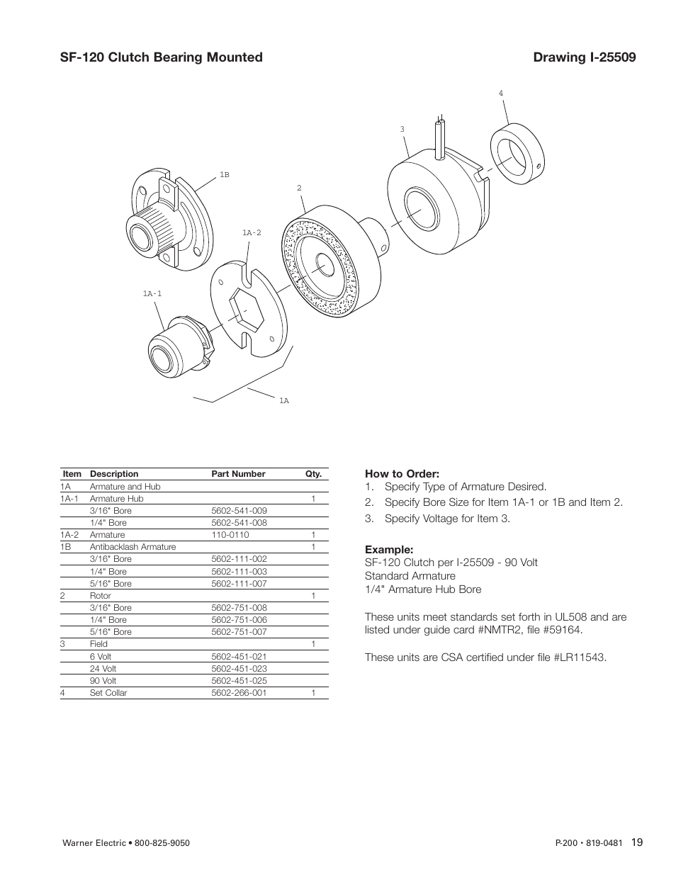 Warner Electric SFC-120, SFC-170, SFC-250, SFC-400 Bearing Mounted, Flange Mounted User Manual | Page 19 / 46