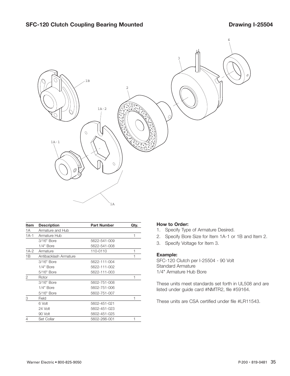 Warner Electric SFC-120, SFC-170, SFC-250, SFC-400 Bearing Mounted, Flange Mounted User Manual | Page 35 / 46