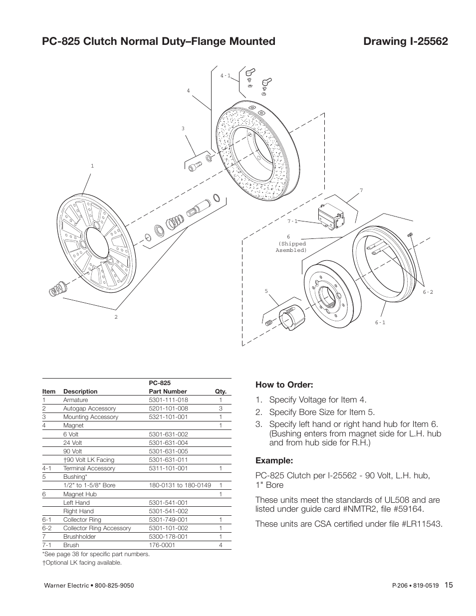 Warner Electric PCC-825, PCC-1000, PCC-1225, PCC-1525 User Manual | Page 15 / 42