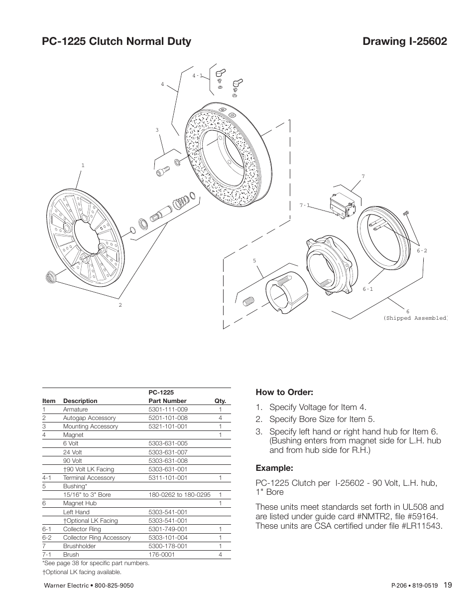 Warner Electric PCC-825, PCC-1000, PCC-1225, PCC-1525 User Manual | Page 19 / 42