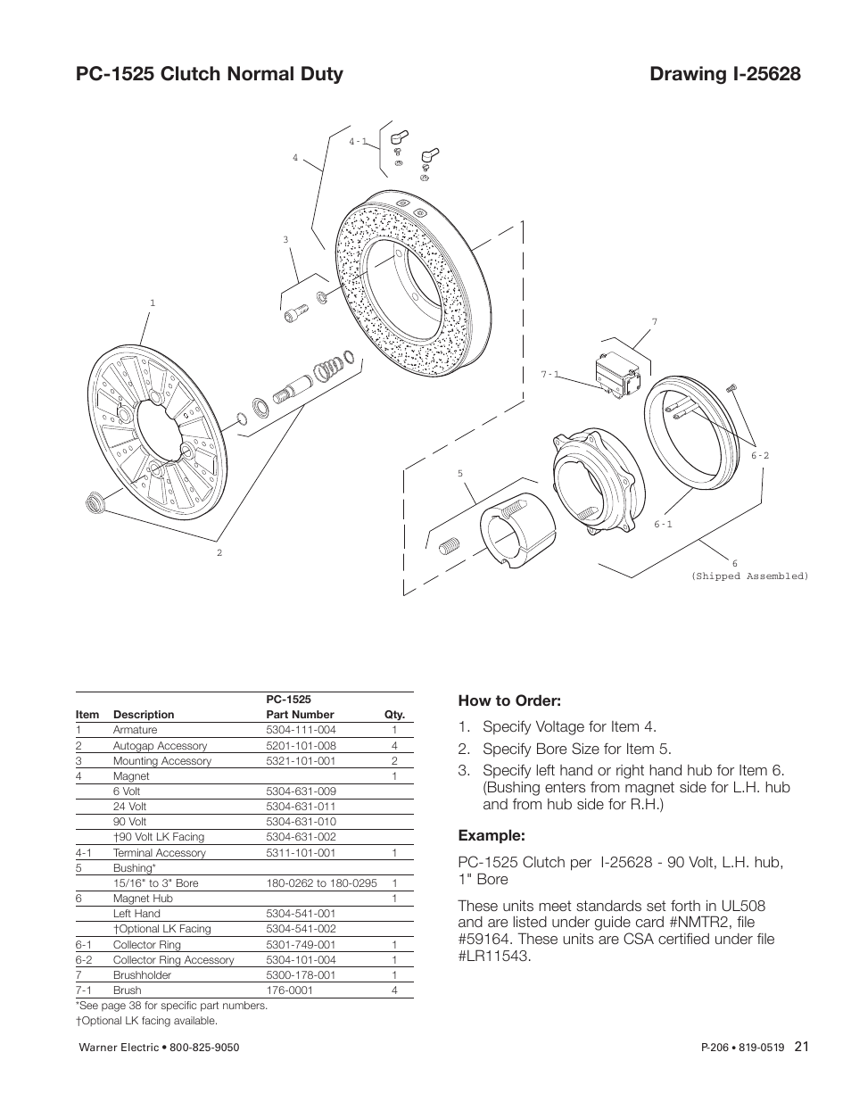 Warner Electric PCC-825, PCC-1000, PCC-1225, PCC-1525 User Manual | Page 21 / 42