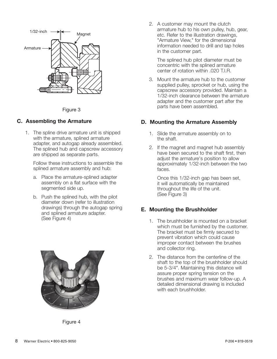 Warner Electric PCC-825, PCC-1000, PCC-1225, PCC-1525 User Manual | Page 8 / 42