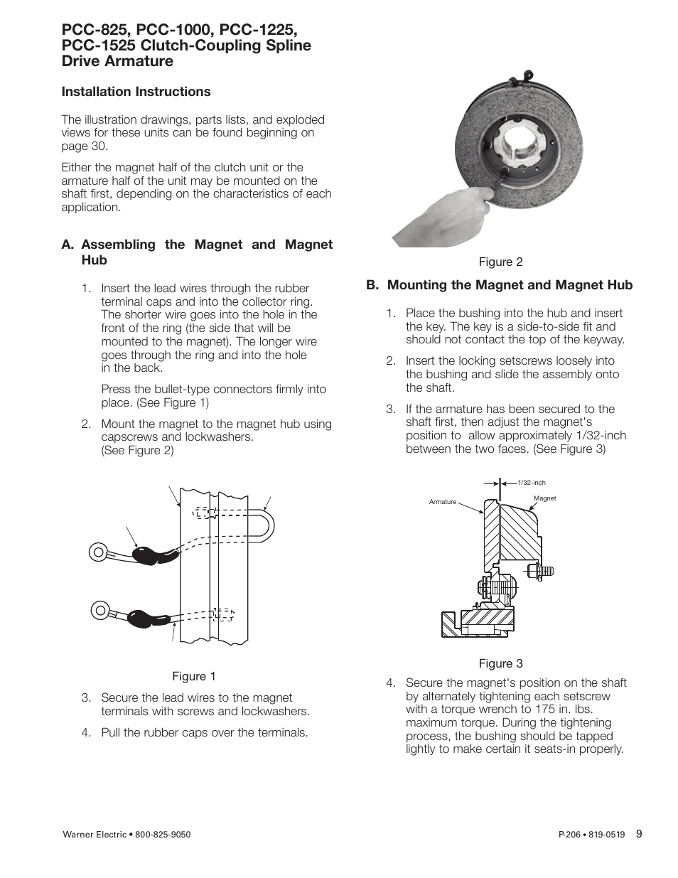 Warner Electric PCC-825, PCC-1000, PCC-1225, PCC-1525 User Manual | Page 9 / 42