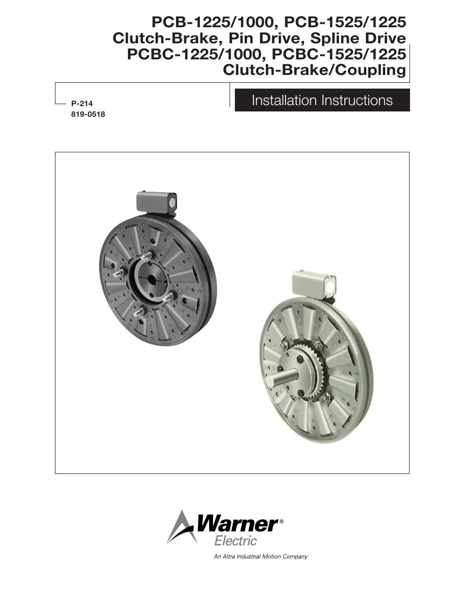 Warner Electric PCBC-1525_1225 User Manual | 30 pages