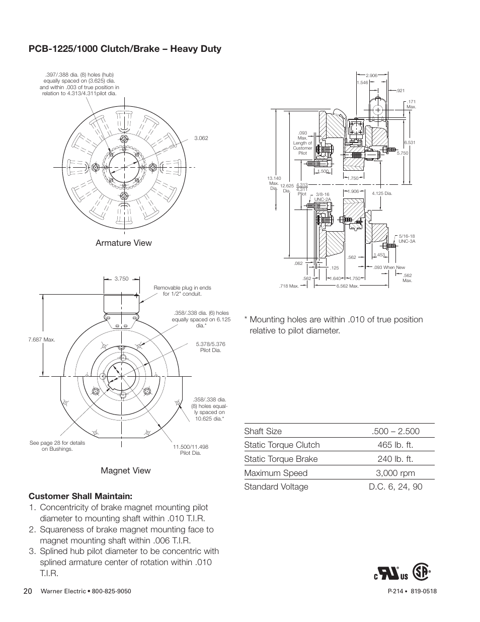 Magnet view | Warner Electric PCBC-1525_1225 User Manual | Page 20 / 30