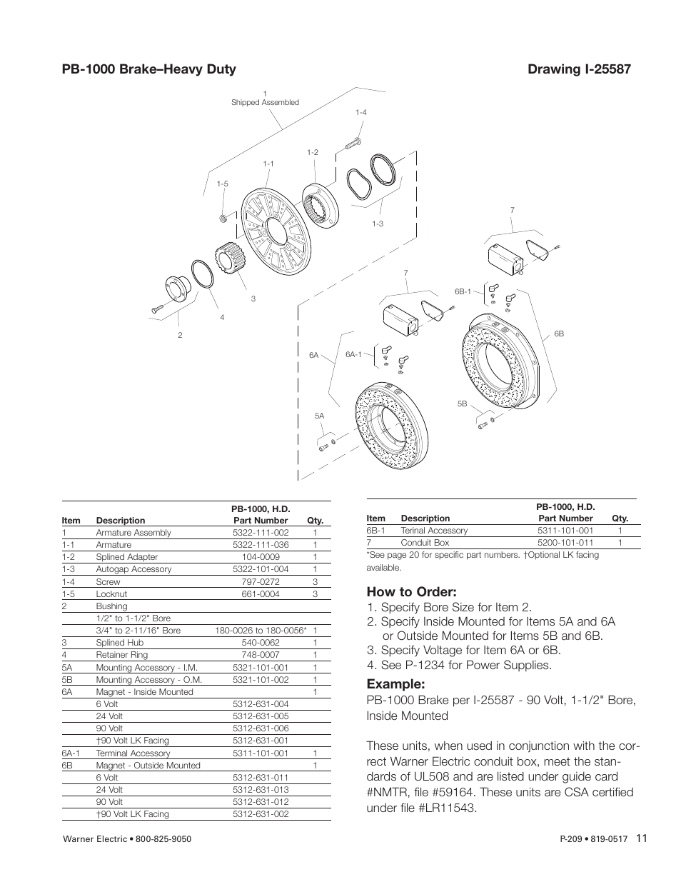 Example | Warner Electric PB-1525 User Manual | Page 11 / 18