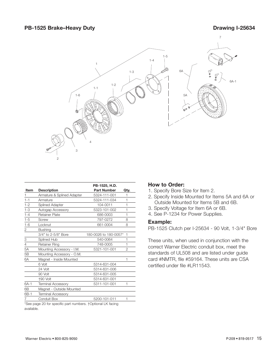 Example | Warner Electric PB-1525 User Manual | Page 15 / 18