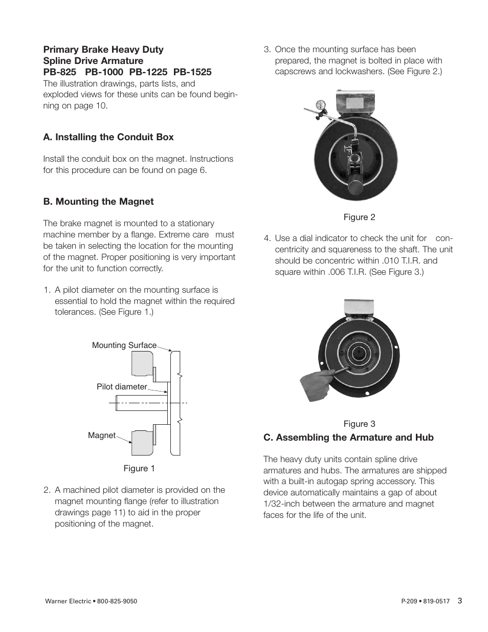 Warner Electric PB-1525 User Manual | Page 3 / 18