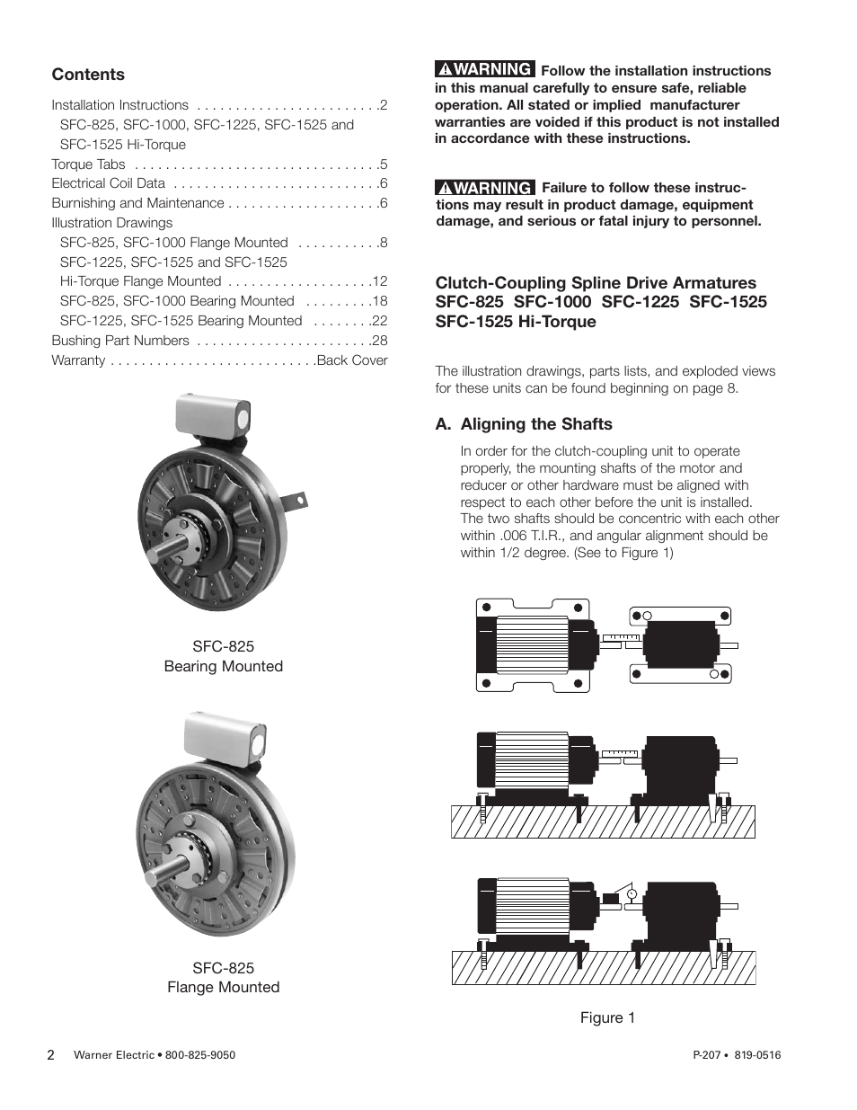 Warner Electric SFC-1525 User Manual | Page 2 / 32