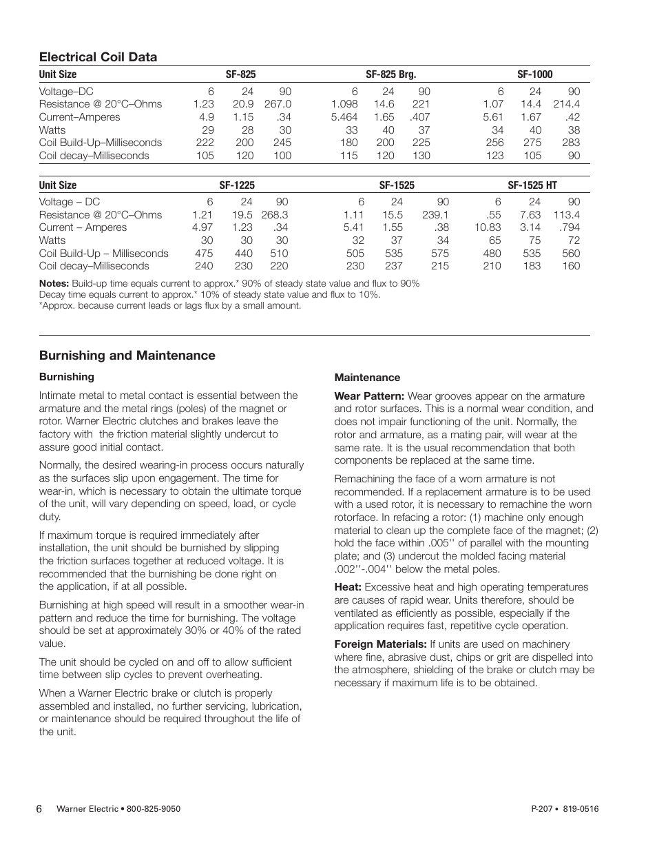 Warner Electric SFC-1525 User Manual | Page 6 / 32