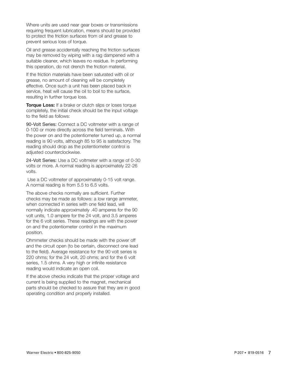 Warner Electric SFC-1525 User Manual | Page 7 / 32