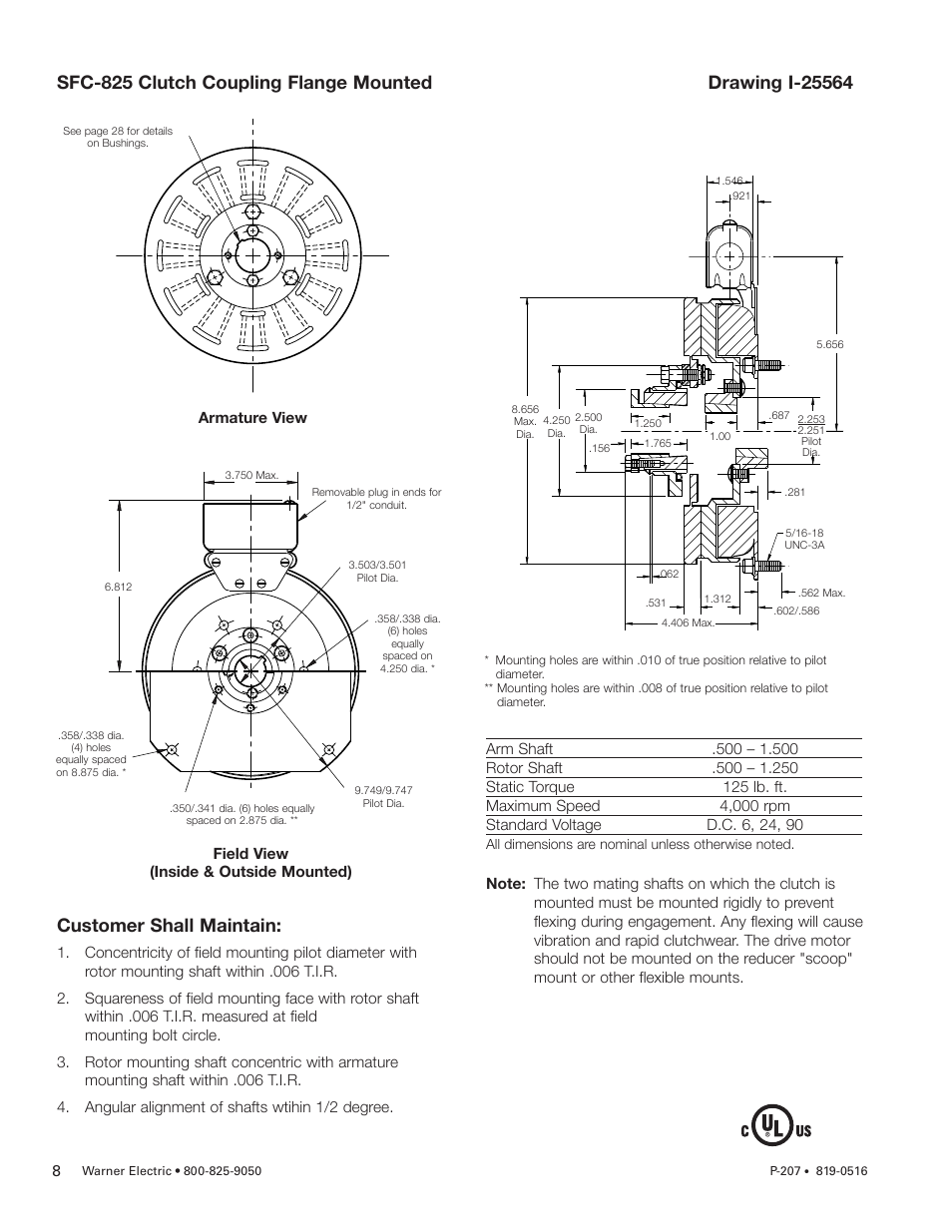 Warner Electric SFC-1525 User Manual | Page 8 / 32
