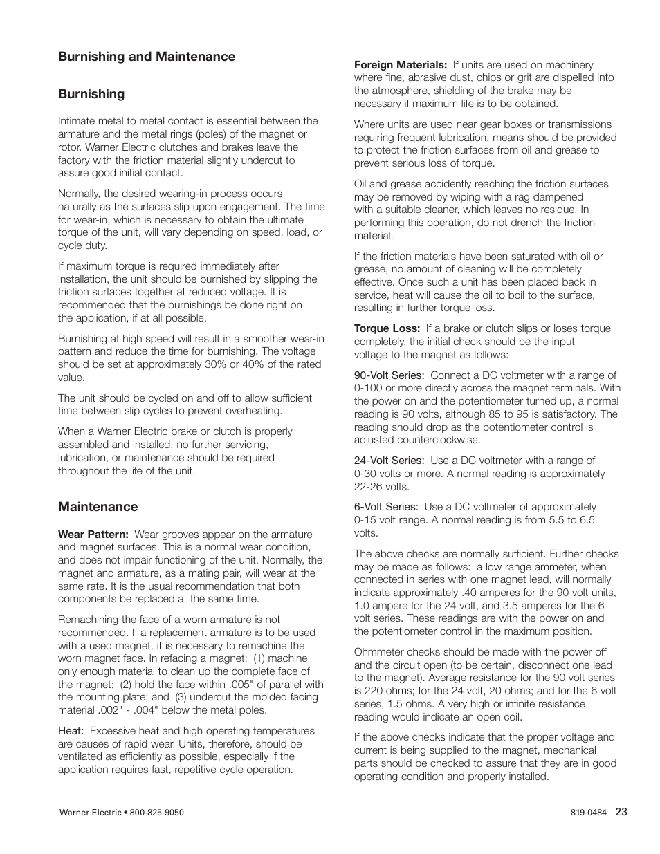 Warner Electric PCBC-500 Clutch_Brake Coupling User Manual | Page 23 / 35