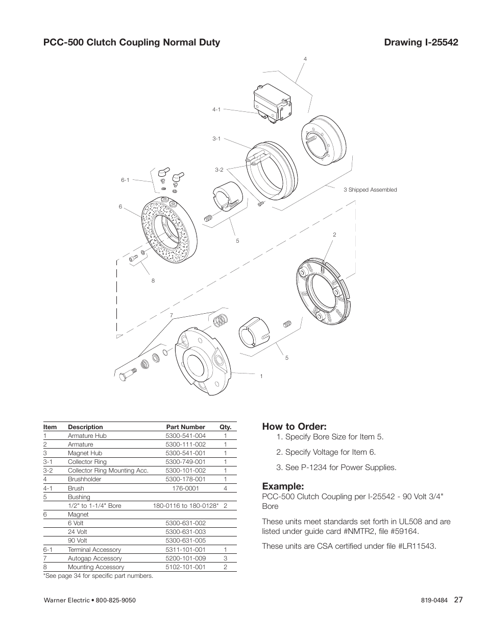 Example | Warner Electric PCBC-500 Clutch_Brake Coupling User Manual | Page 27 / 35