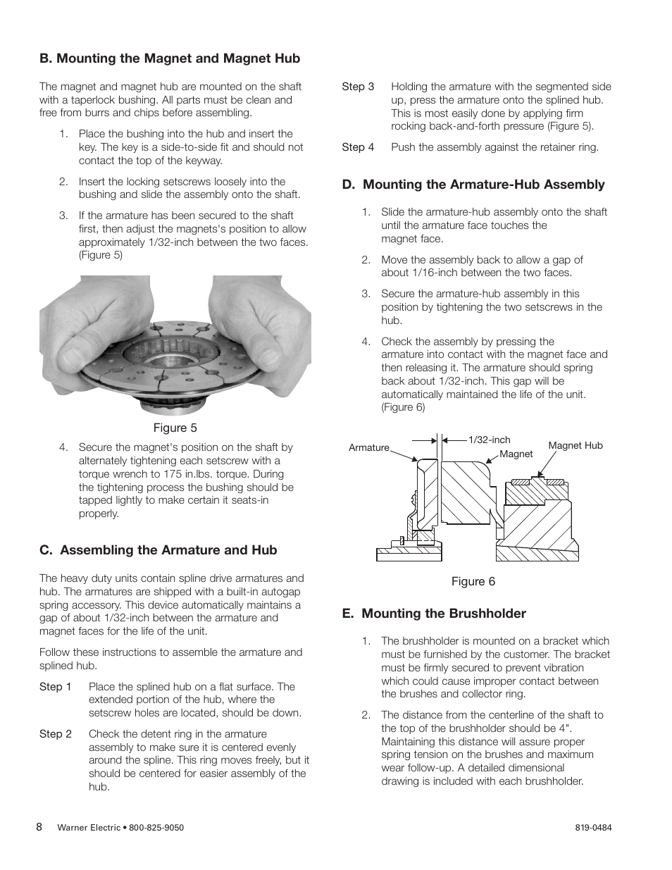 Warner Electric PCBC-500 Clutch_Brake Coupling User Manual | Page 8 / 35