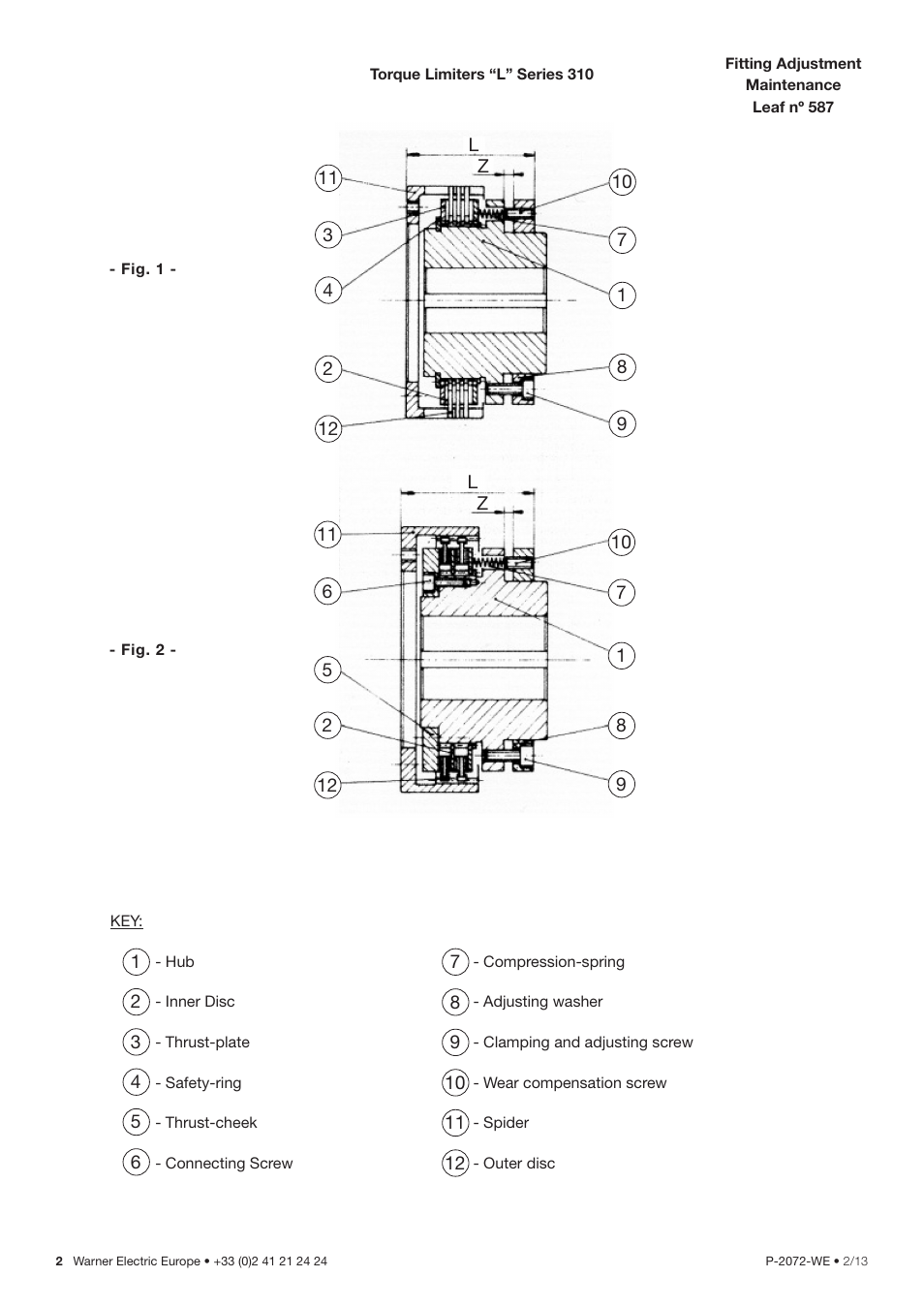 Warner Electric L Series 310 User Manual | Page 2 / 10