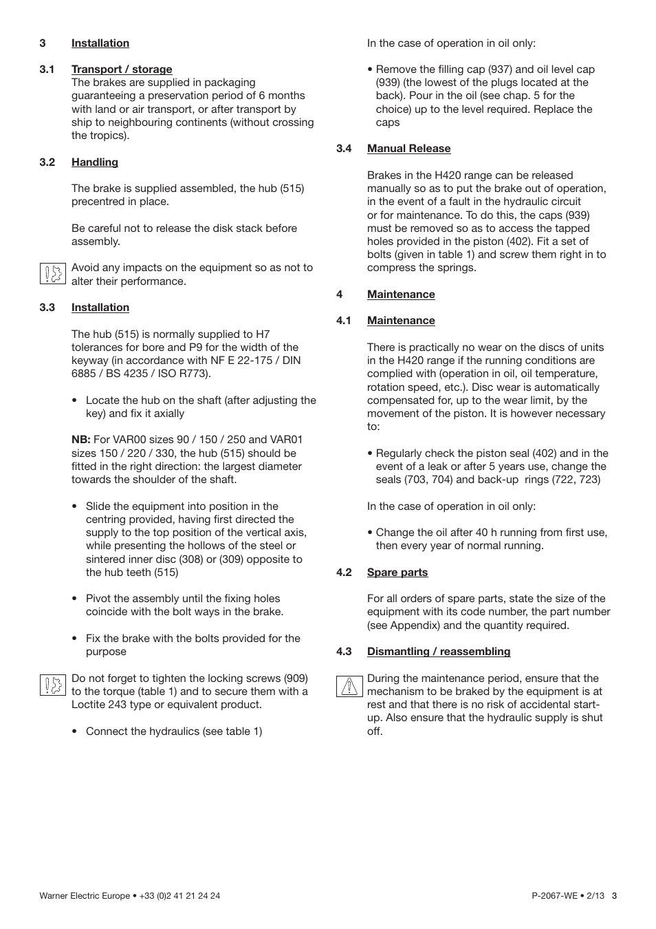 Warner Electric H420 User Manual | Page 3 / 8