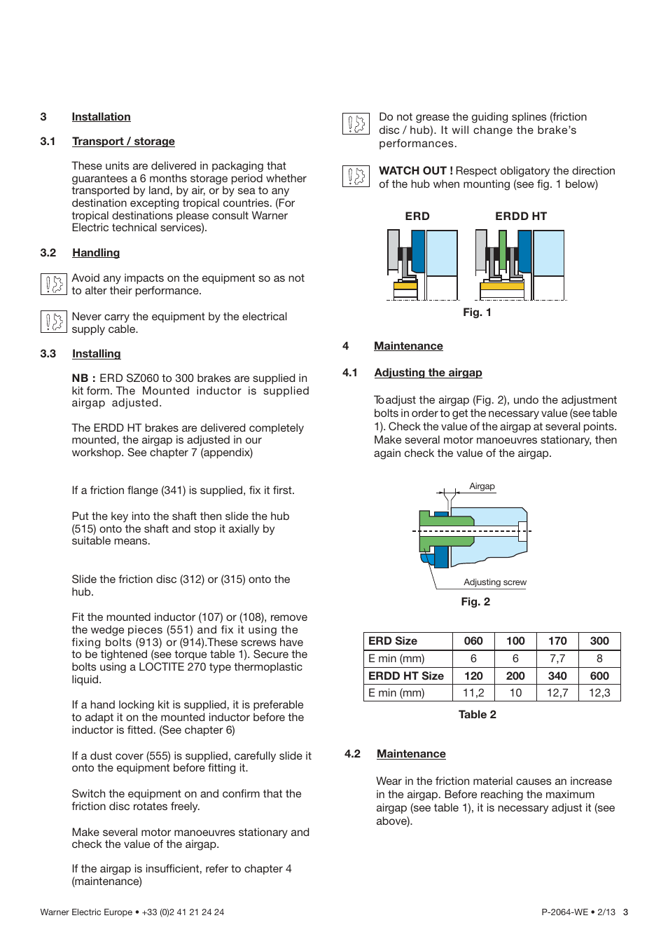 Warner Electric ERDD Sizes 120 to 600 User Manual | Page 3 / 8