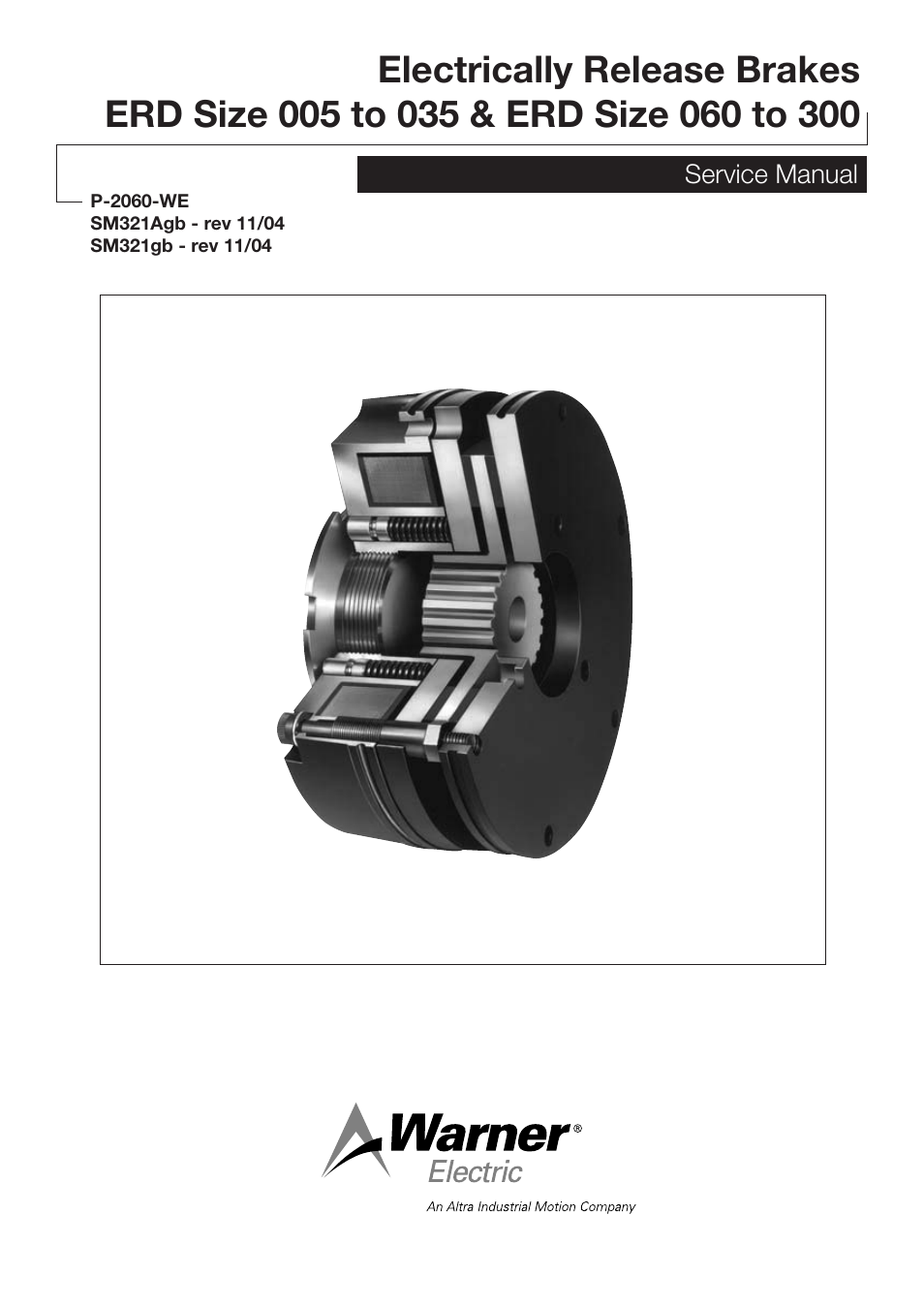 Warner Electric ERD Size 060 to 300 User Manual | 16 pages