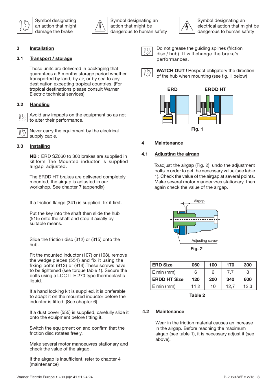 Warner Electric ERD Size 060 to 300 User Manual | Page 11 / 16