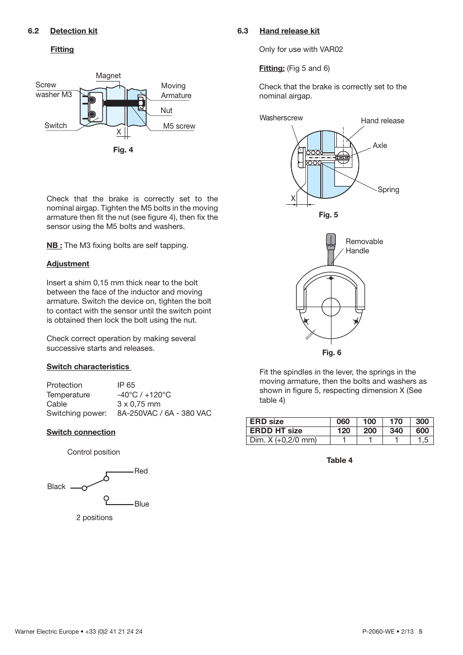 Warner Electric ERD Size 060 to 300 User Manual | Page 13 / 16