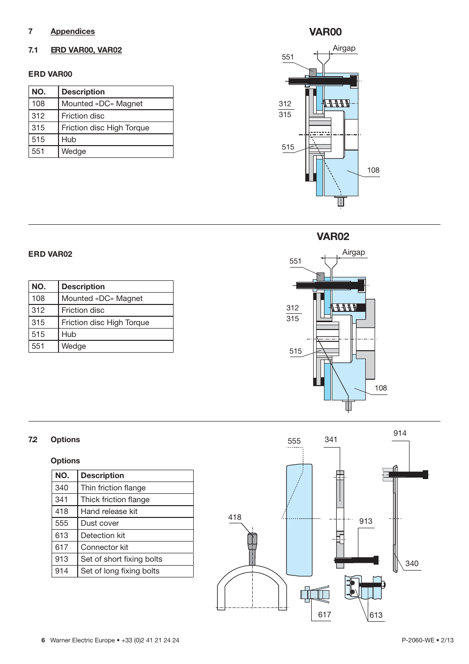 Var00, Var02 | Warner Electric ERD Size 060 to 300 User Manual | Page 8 / 16
