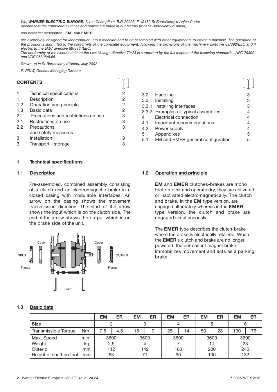 Warner Electric EMER User Manual | Page 2 / 6