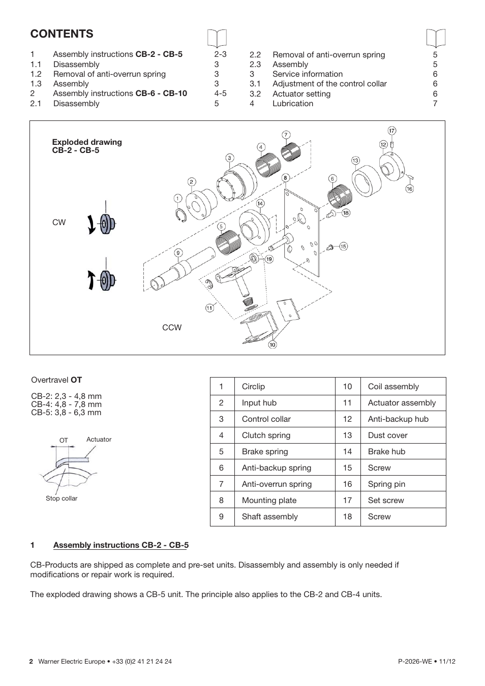 Warner Electric CB & Super CB Series Wrap Spring Clutches & Brakes User Manual | Page 2 / 8