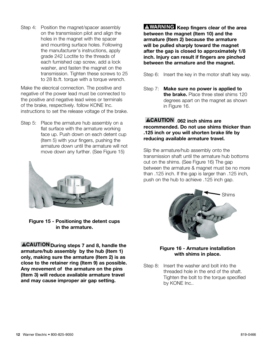 Warner Electric ER-1225 User Manual | Page 12 / 18