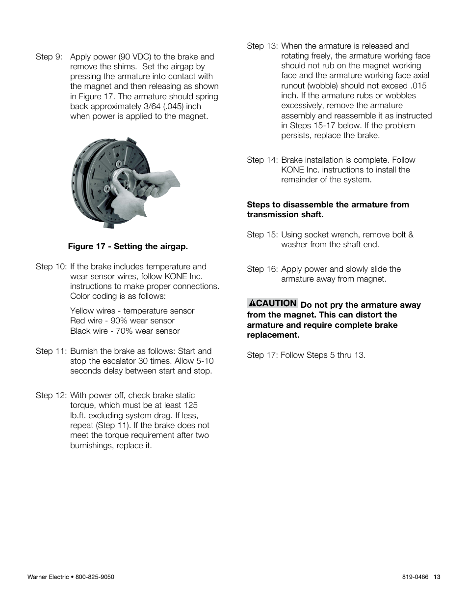 Warner Electric ER-1225 User Manual | Page 13 / 18