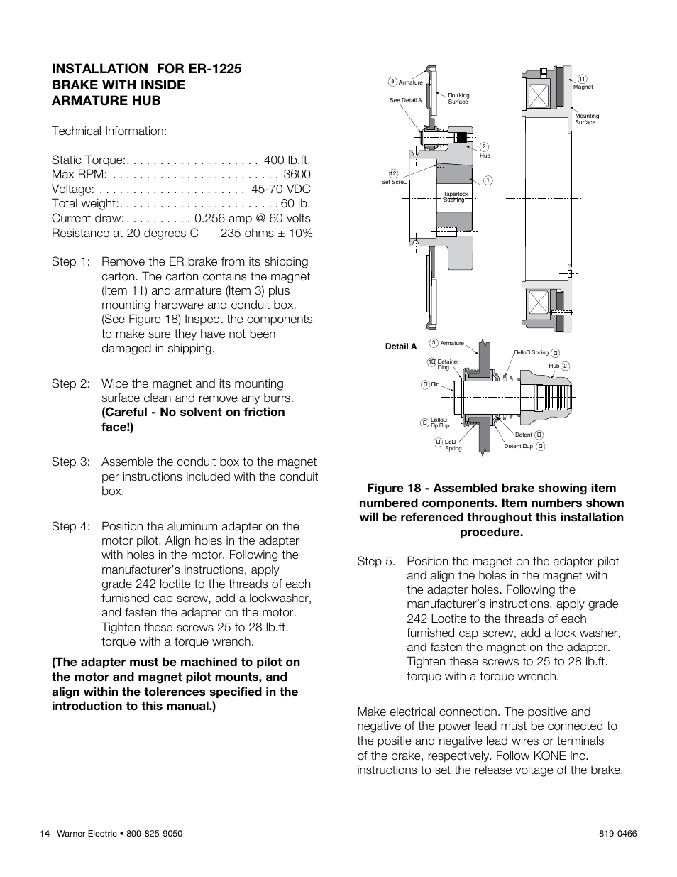 Warner Electric ER-1225 User Manual | Page 14 / 18