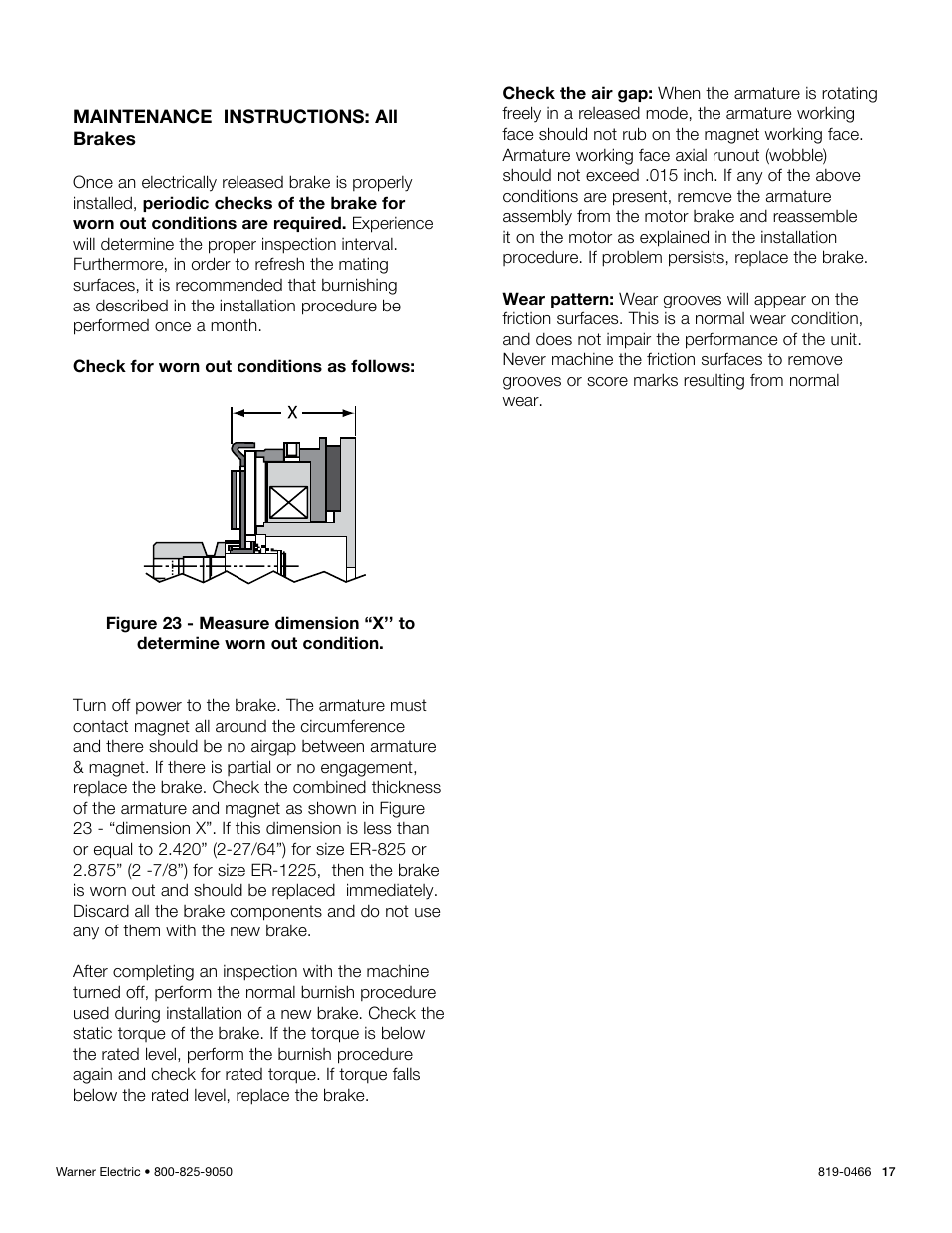 Warner Electric ER-1225 User Manual | Page 17 / 18