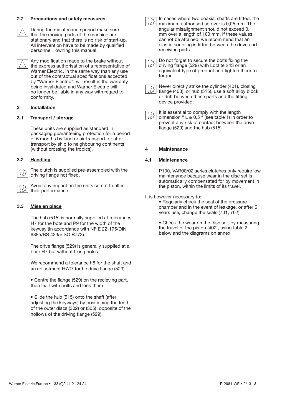 Warner Electric P 130 VAR00_VAR02 User Manual | Page 3 / 6