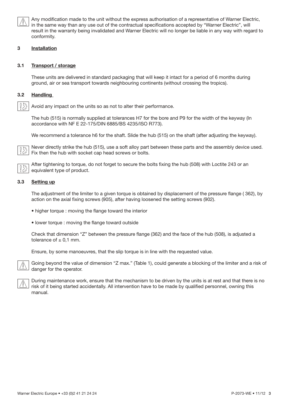 Warner Electric L 331 VAR00_VAR05 User Manual | Page 3 / 8