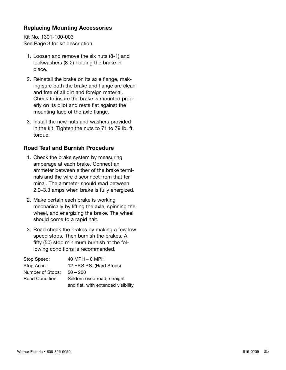 Warner Electric Electric Wheel Brake 12-1_4 x 3-1_2 Replacement User Manual | Page 25 / 26