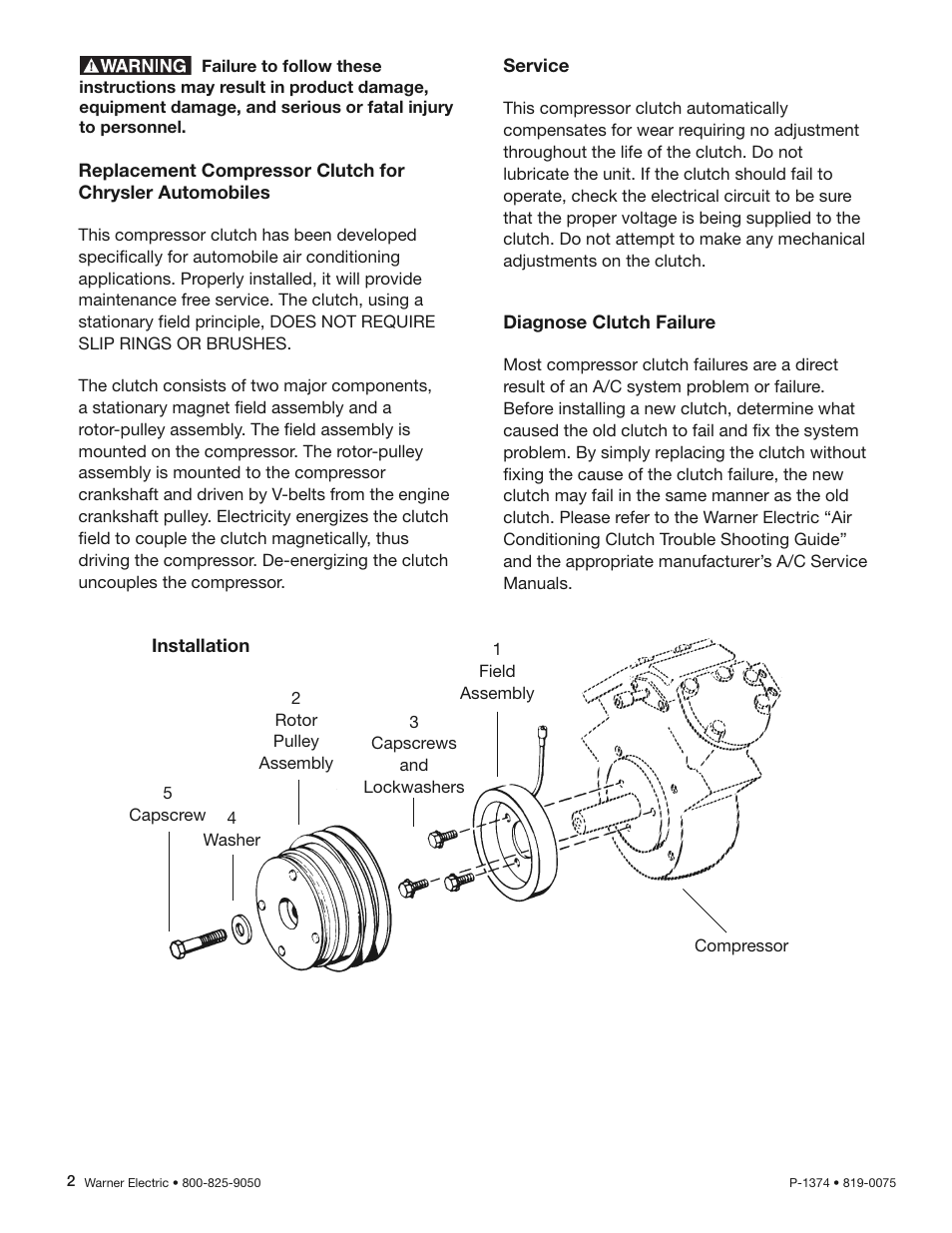 Warner Electric ECN-24280 10_18_11 OBSOLETE User Manual | Page 2 / 4