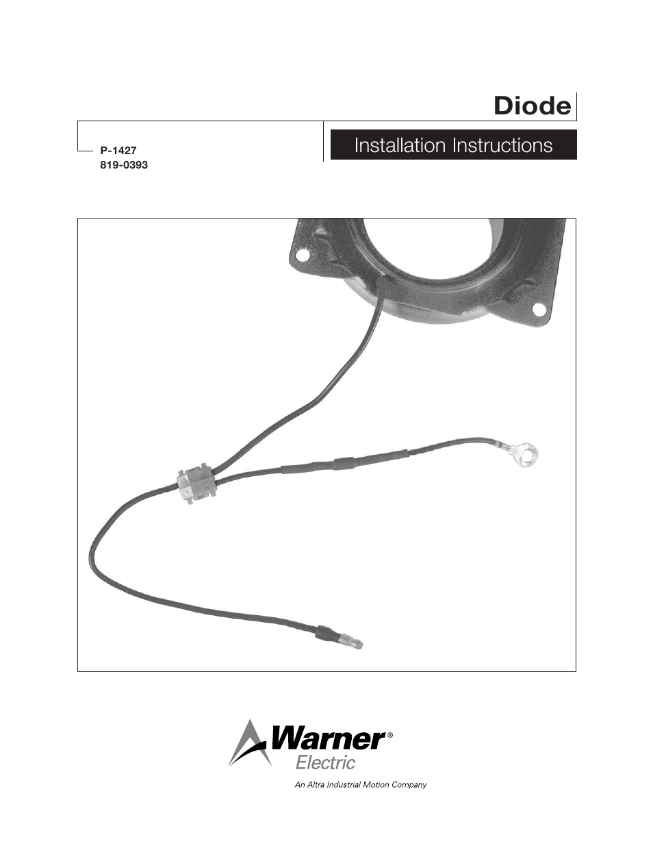 Warner Electric Diode Installation User Manual | 4 pages