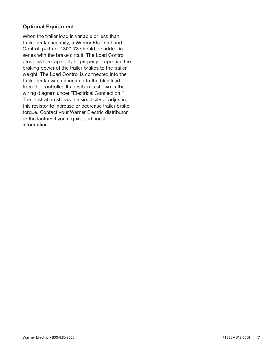 Warner Electric 1300-76 12 Volt Utility Controller for 4, 6, or 8 User Manual | Page 7 / 8
