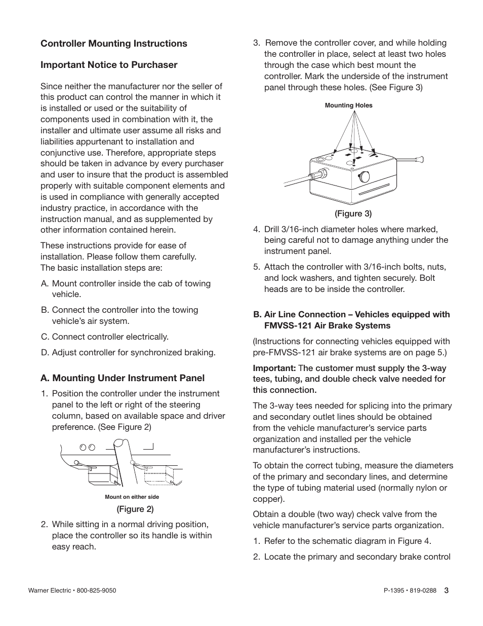 Warner Electric Utility Controller Hand–Air Operated User Manual | Page 3 / 8