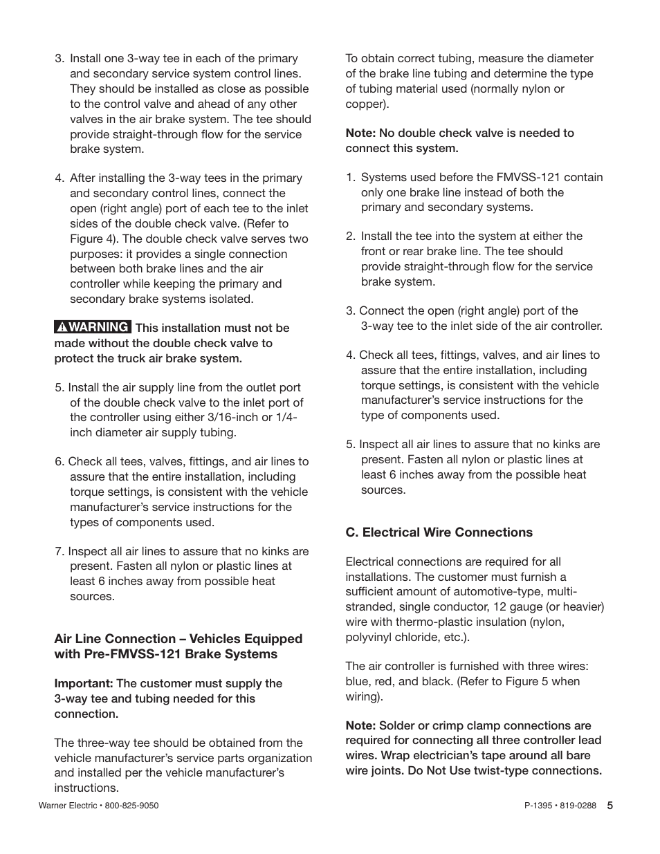 Warner Electric Utility Controller Hand–Air Operated User Manual | Page 5 / 8