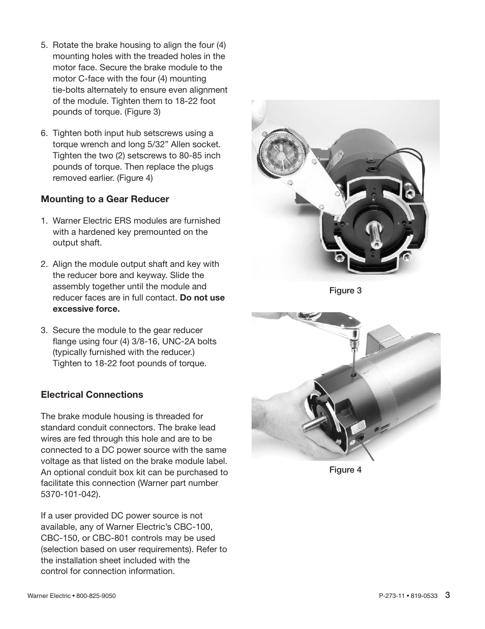 Warner Electric Gen 2 Spring-Set Brake Module EM-50 ERS, EM-180 ERS User Manual | Page 3 / 4