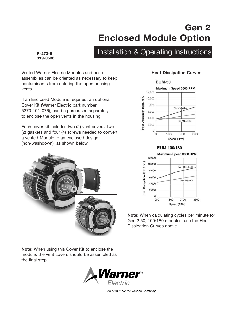 Warner Electric Gen 2 Enclosed Module Option User Manual | 4 pages