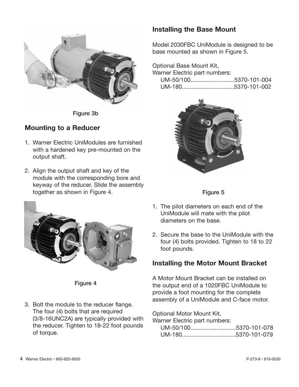 Warner Electric Gen 2 Clutch_Electrically Released Brake UniModule UM-50FBC, UM-100FBC, UM-180FBC User Manual | Page 4 / 10