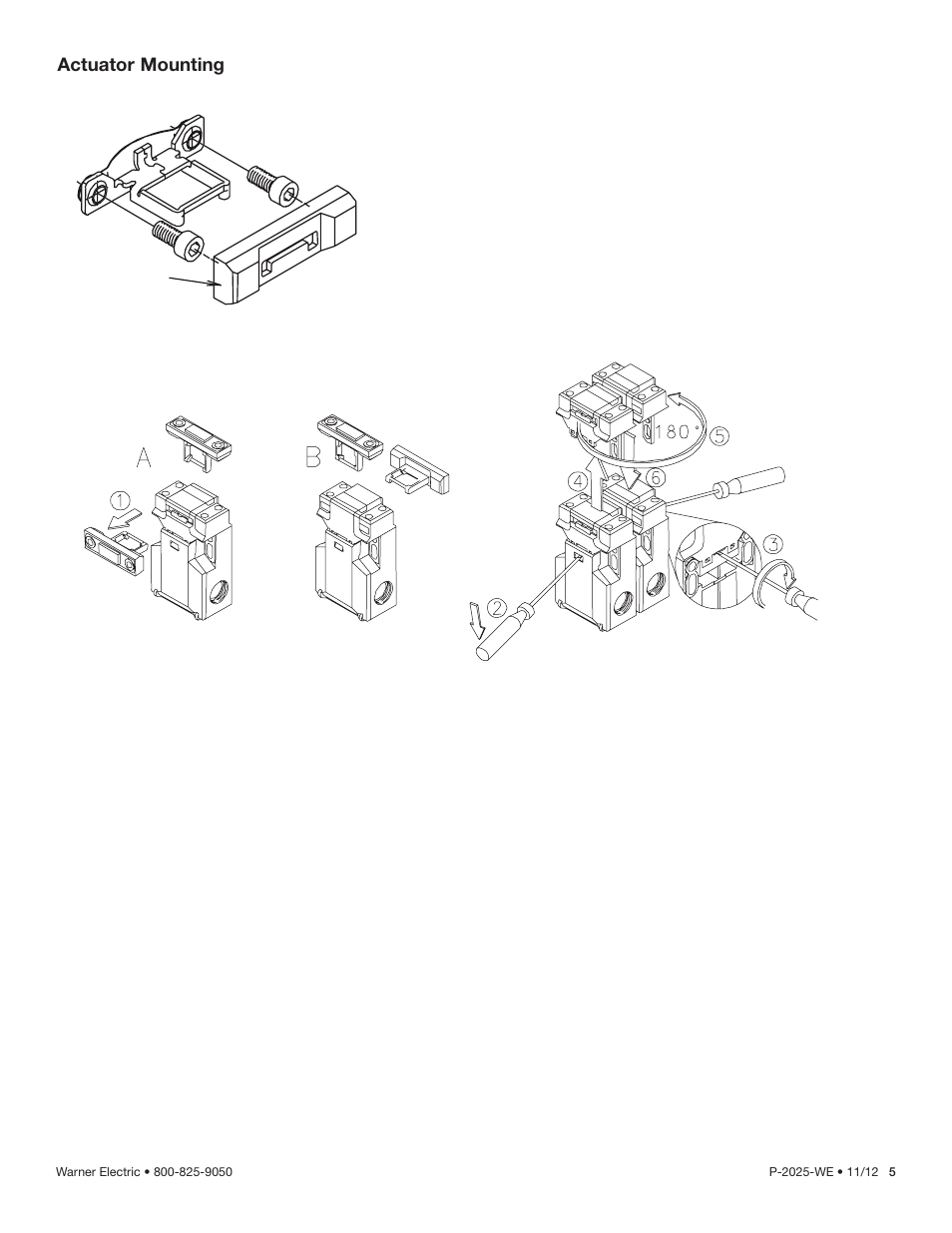 Actuator mounting | Warner Electric SK-U1Z User Manual | Page 5 / 6