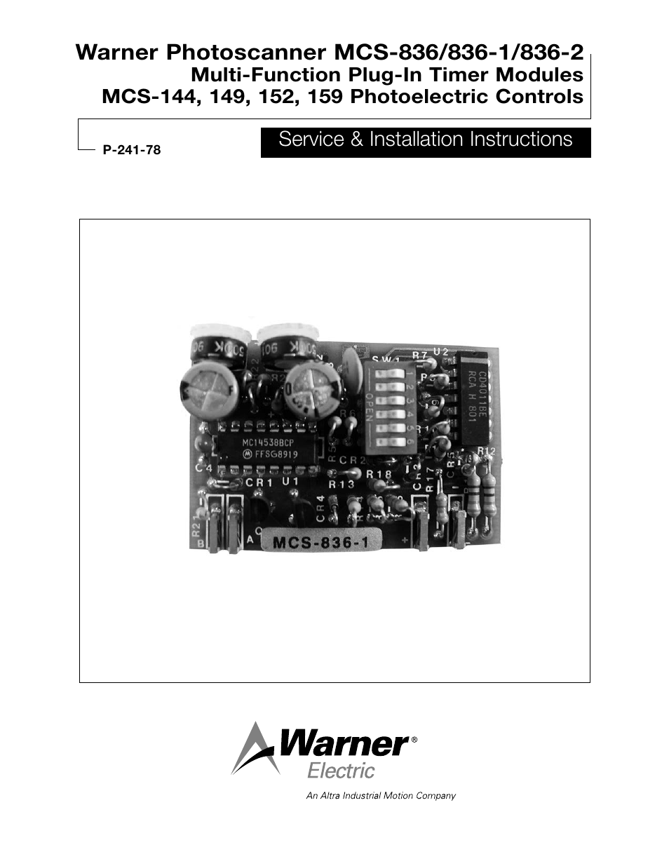 Warner Electric MCS-836_836-1_836-2 User Manual | 6 pages