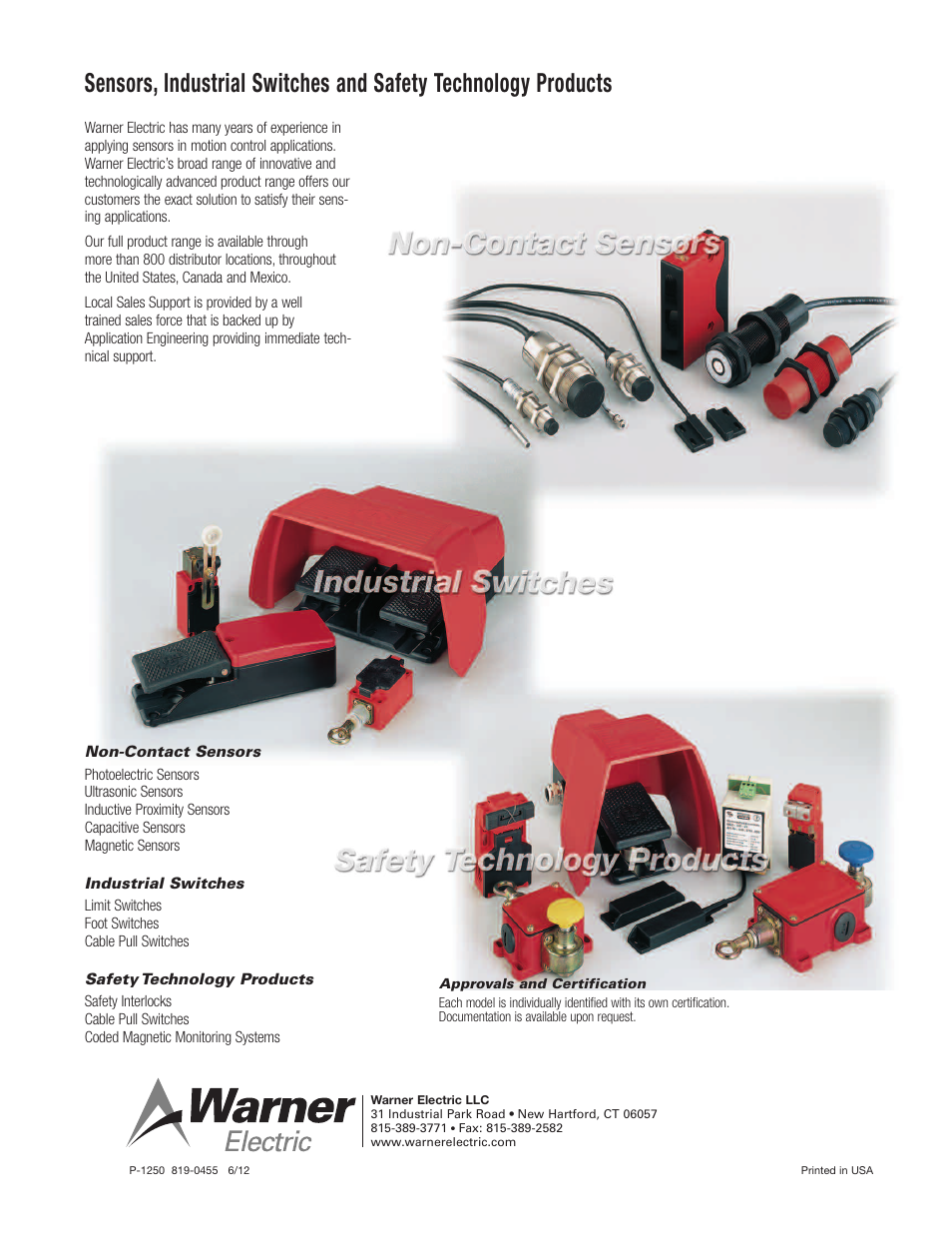 Warner Electric Ultrasonic Sensors with Analog Output User Manual | Page 4 / 4