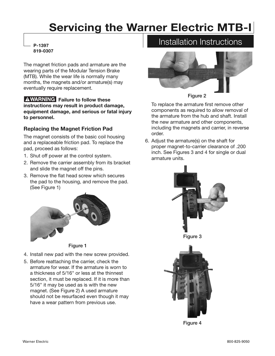 Warner Electric MTB-I User Manual | 2 pages