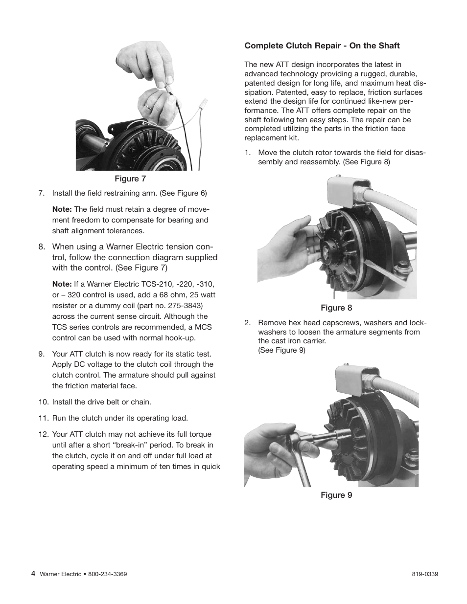 Warner Electric Advanced Technology Tension Clutches User Manual | Page 4 / 20
